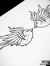 一张燕子素描由纹身520