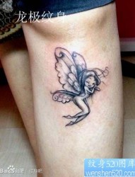 女性腿部可爱的小精灵纹