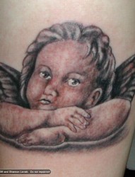 手臂小天使丘比特纹身图