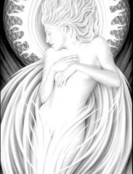 素描天使精灵纹身图片图