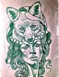 纹身图库推荐一张漂亮的狐狸纹身手稿