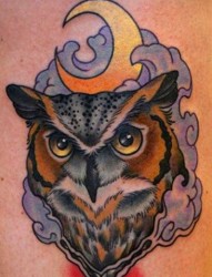 推荐一张个性的猫头鹰纹身图片
