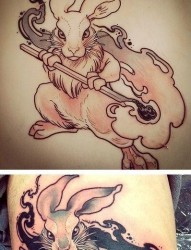 欣赏一张个性的兔子纹身图片