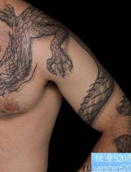 一张欧美披肩龙纹身图片纹身图案