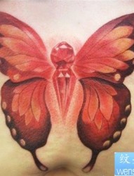 好看漂亮的钻石蝴蝶翅膀纹身图片