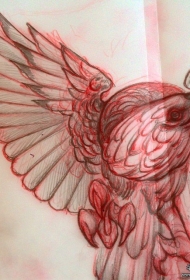 欧美school老鹰纹身图案手稿