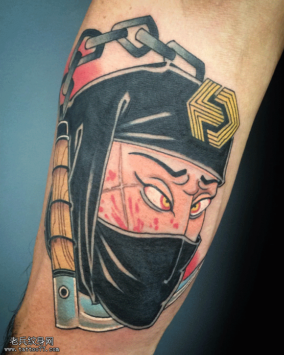 日式忍者传统彩绘tattoo图案