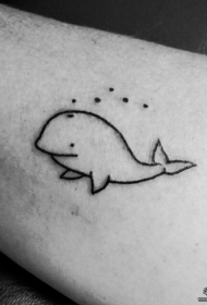 脚踝小清新可爱的鲸鱼纹身图案