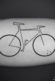 大臂自行车极简黑色线条纹身图案