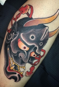 日式彩绘传统的般若纹身图案