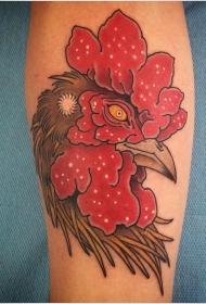 小腿公鸡纹身图案