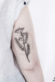 大臂花卉简约小清新纹身图案