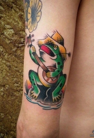 大臂青蛙school喜欢纹身图案