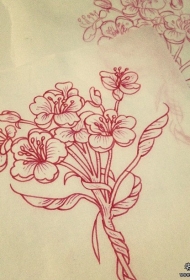 小清新花蕊纹身图案手稿