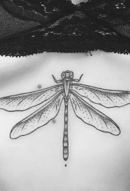 胸部点刺性感小清新蜻蜓纹身图案