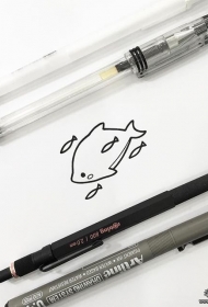 小清新卡通海豚简单线条纹身图案手稿
