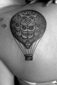 背部欧美热气球纹身图案