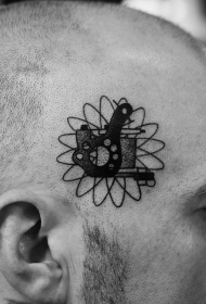 男性头部纹身机几何线条纹身图案