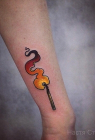 小臂可爱小清新燃烧的火柴tattoo纹身图案