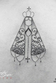 背部点刺小清新十字架梵花tattoo纹身图案