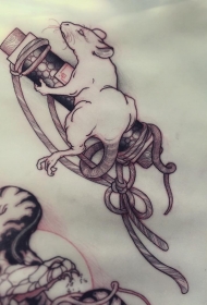 日式老鼠纹身图案手稿
