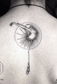 背部点刺舞女个性tattoo纹身图案
