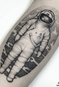小腿点刺宇航员纹身图案