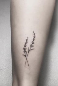 脚踝小清新花卉纹身图案