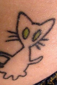猫外星人的剪影纹身图案