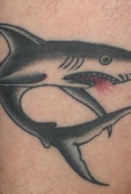 彩色的吐血鲨鱼纹身图案