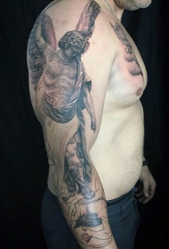 手臂天使战士与恶魔个性纹身图案