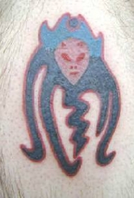 手臂外星生物章鱼艺术纹身图案
