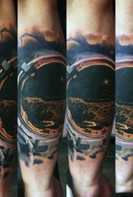 手臂3D彩色的宇航员纹身图案