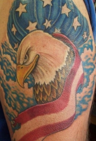 美国国旗与鹰纹身图案