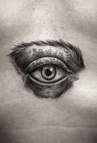 3D写实的黑色神秘眼睛纹身图案
