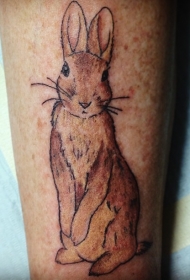 可爱的棕色兔子纹身图案