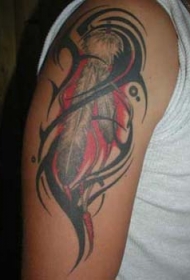 美洲土著部落图腾和羽毛手臂纹身图案