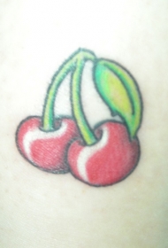 红色的樱桃脚踝纹身图案