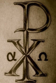 黑色的宗教基督会标符号手臂纹身图案