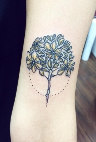 手臂欧美小清新彩色花卉纹身图案