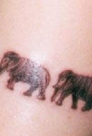 一群大象纹身图案