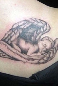小宝宝天使背部纹身图案
