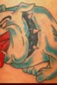 卡通斗牛犬彩色纹身图案