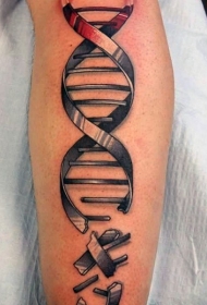 3D写实的五彩DNA纹身图案