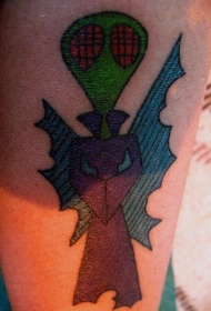 彩色的外星人牧师纹身图案