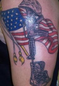 美国士兵纪念彩色纹身图案