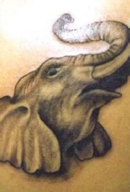 超写实的大象头像纹身图案