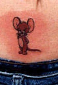 卡通彩色小老鼠纹身图案