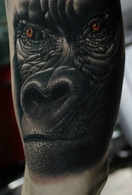 超级写实的大猩猩头部手臂纹身图案