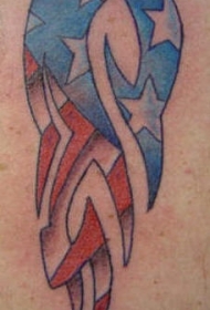 部落图腾风格的美国国旗纹身图案